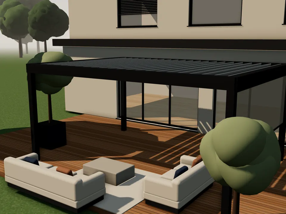 Bioklimatická pergola – vizualizácia